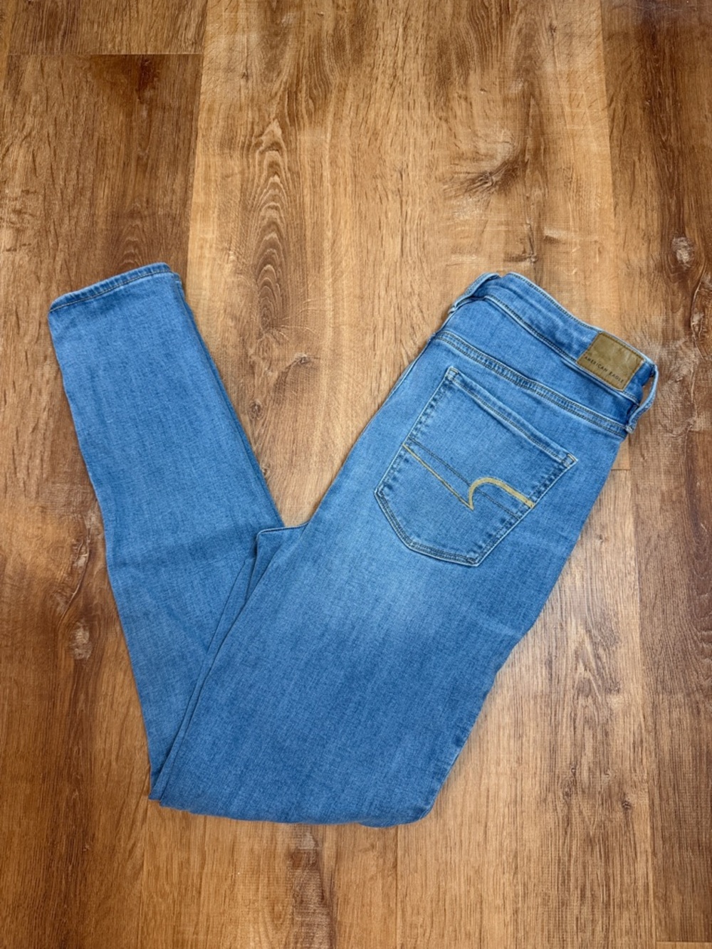 American Eagle Outfitters Light Blue Super High Rise Jegging Jeans 12 Long
